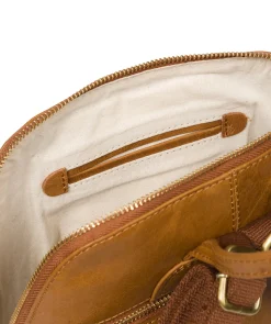 Zoe' Dark Tan Leather Backpack