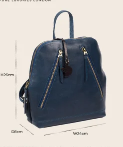 Zoe' Dark Tan Leather Backpack