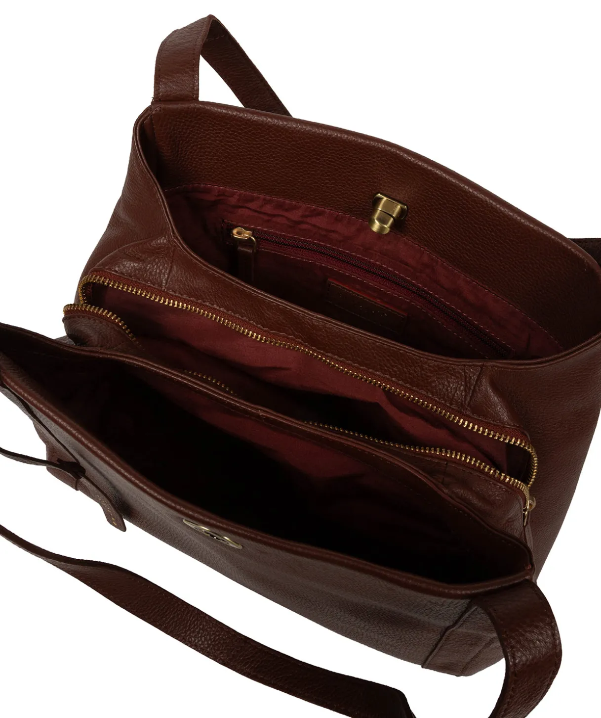 Zoff' Chestnut Leather Handbag